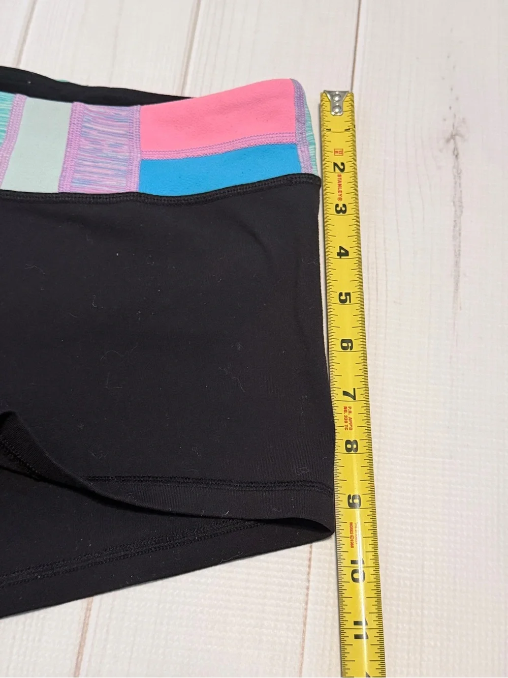 Ivivva Black Shorts with Pink, Purple, Blue & Mint Waistband